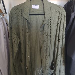 Old Navy Men's Olive Green Light Shirt or Jacket With Pockets Mens Size L
